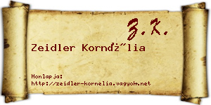 Zeidler Kornélia névjegykártya